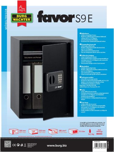 Seif mobila BurgWächter® FavorS7E electronic 415x310x350 mm 