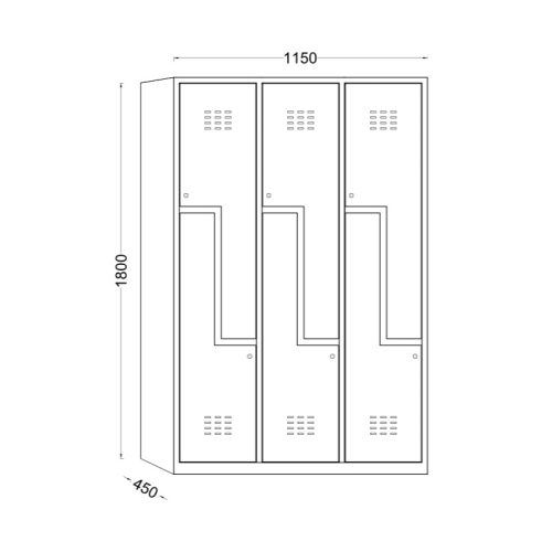 Vestiar COMPACTZ 6 uși 1800x1150x450 mm