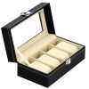 Depozitar ceasuri Ellit® CARE4 piele ecologica 80x205x110 mm negru