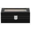 Depozitar ceasuri Ellit® CARE4 piele ecologica 80x205x110 mm negru