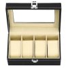 Depozitar ceasuri Ellit® CARE4 piele ecologica 80x205x110 mm negru