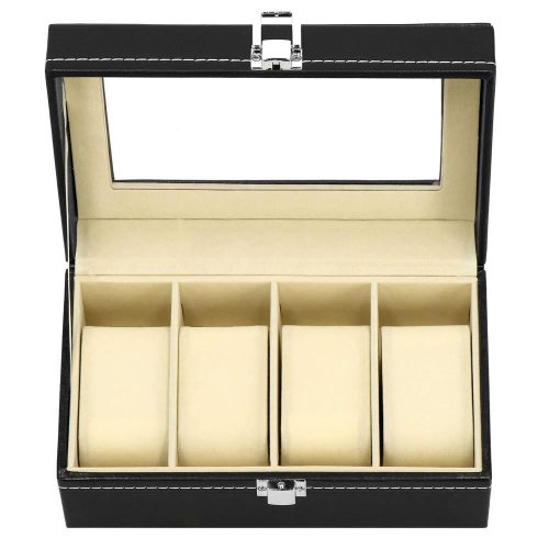 Depozitar ceasuri Ellit® CARE4 piele ecologica 80x205x110 mm negru