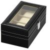 Depozitar ceasuri Ellit® CARE4 piele ecologica 80x205x110 mm negru