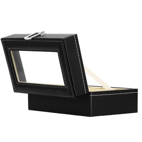 Depozitar ceasuri Ellit® CARE4 piele ecologica 80x205x110 mm negru