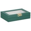 Depozitar bijuterii Ellit® CARE5 piele ecologica 55x235x140 mm verde 
