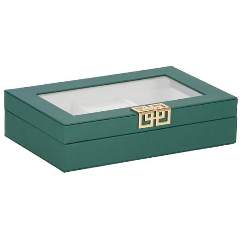 Depozitar bijuterii Ellit® CARE5 piele ecologica 55x235x140 mm verde 