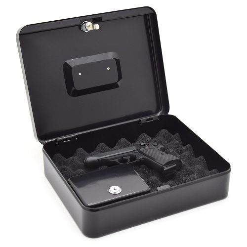 Caseta pistol Ellit® Home GunBOX cheie 300x240X90mm negru